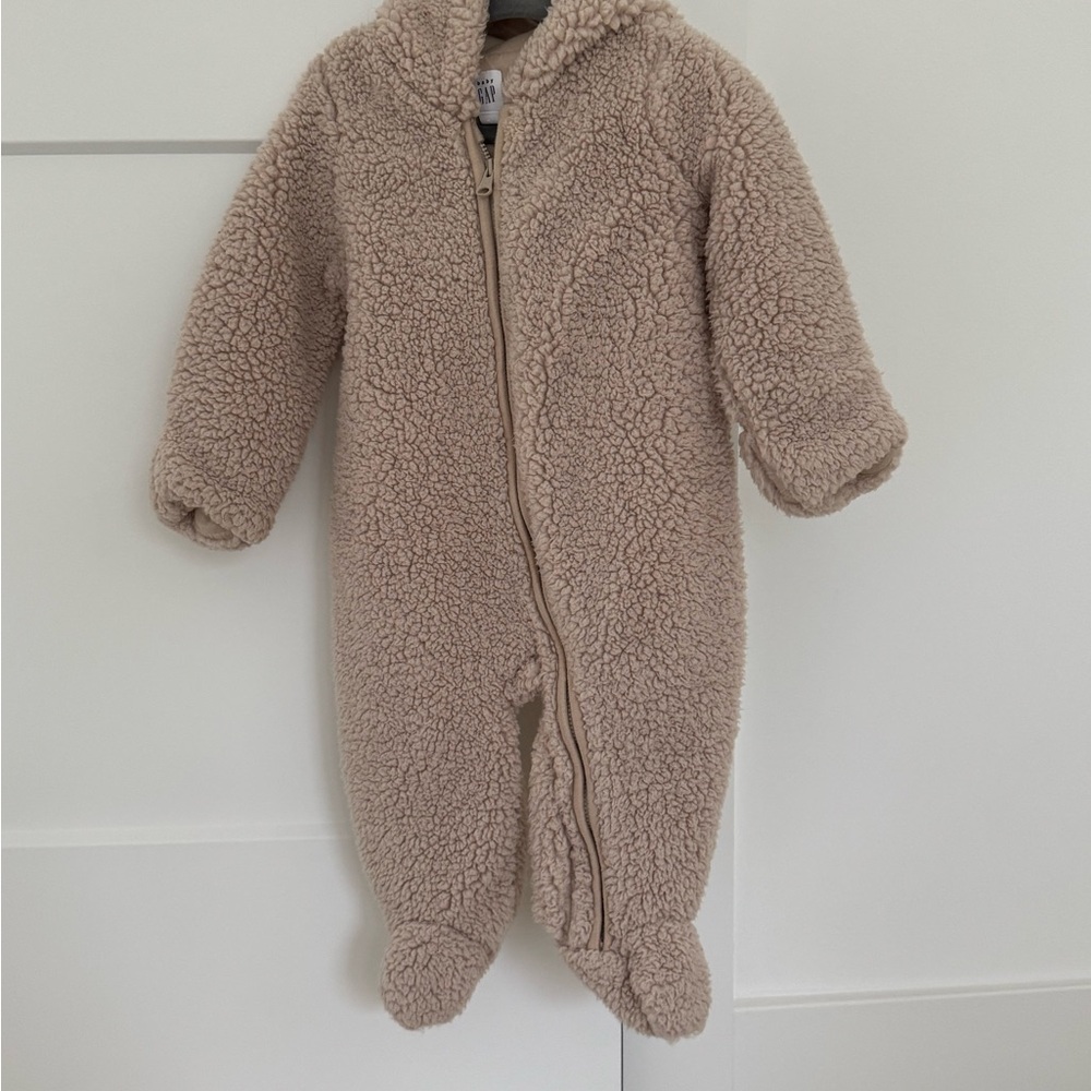 Baby Gap Hooded Bunting Sherpa One-Piece w Bear Ears